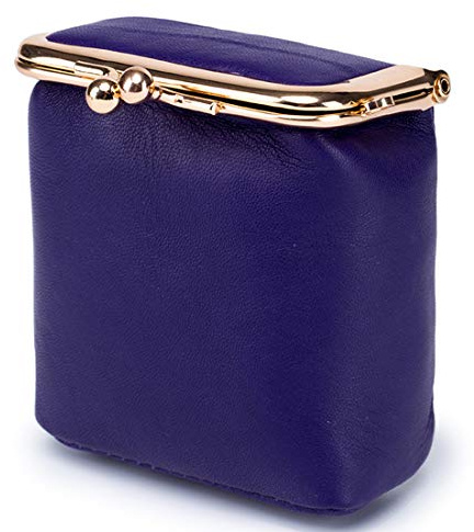 Aileder Leder-Lippenstift-Etui, Mini-Reise-Kosmetik-Aufbewahrungs-Set, Retro, kleine Geldbörse, Organizer-Tasche für Lippenbalsam/Münzen/Schlüssel/kleine Make-up, Violett