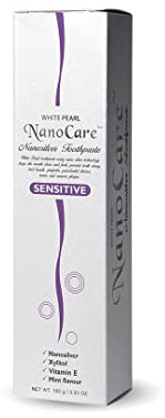 White Pearl Whitening Toothpaste – NanoCare Dentifricio per denti sensibili | Detergente biologico per denti previene l'infiammazione delle gengive e allevia il mal di denti, 100 g