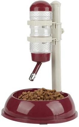 Wasserflaschenständer für Hunde, verstellbar, tropffrei, stehend, Haustier-Wasserspender für Hund und Katze(Braun)