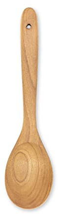 FAAY 12 Big Scoop Spoon, Wide Head, Easy for Cooking and Serving. Handcraft from High Moist Resistance Golden Teak Wood | Durable, Healthy, Ergonomic Handle for Non Stick Cookware