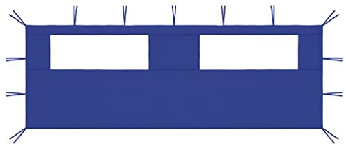 INLIFE Pavillon-Seitenwand mit Fenstern 6x2 m Blau-0414