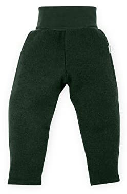 Ehrenkind® Walkhose aus Bio-Wolle & Bio-Baumwolle mit Bund | Baby Hose | Wollwalk Hose | Standard 100 by Oeko-TEX | Waldgrün 98/104