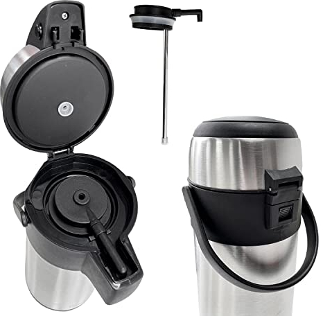 3L Tea Coffee Air Pot Flask Pump Action Vacuum Insulated Carry Handle DIY