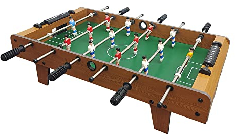 Sport1 Calcetto indoor Mid-size da tavolo. Calcetto balilla da interno in MDF. Misure medie, 91x50x24cm. Bigliardino da casa con 6 aste passanti. Segnapunti e 2 palline incluse. Legno. Idea regalo