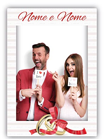 Cornice Selfie Matrimonio Photo Booth 70x100 cm Personalizzata Grafica 4 | per ricevimento, foto sposi, invitati, festa matrimonio, corner fotografico e ricordi da condividere
