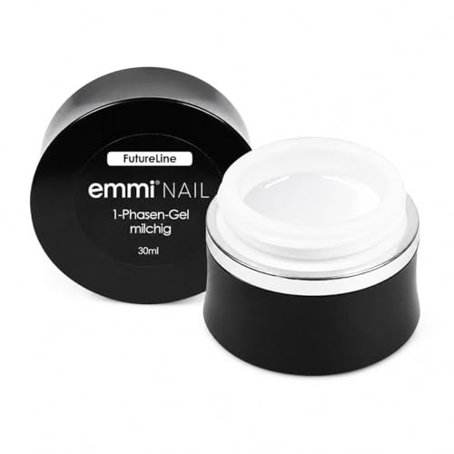 Emmi-Nail Futureline 1-Phasen-Gel milchig, 30ml | LED UV All-In-One Gel, Grundierung, Aufbau & Versiegelung, Mittelviskos, selbstglättend & vegan