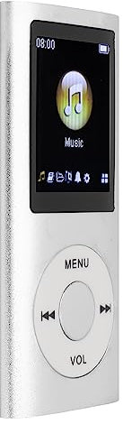 Reproductor de MP3, Reproductor de Música MP3 MP4 Digital sin Pérdida Portátil con Auriculares, Reproduce Música hasta 8 Horas, Batería Integrada de 200 MAh, Lector de Libros (Plata)