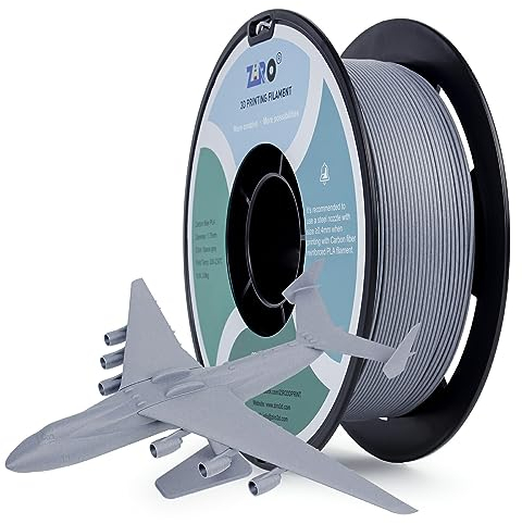 ZIRO PLA Kohlefaser 1.75mm 3D Drucker Filament, Carbon Fiber PLA 1.75mm 0.8kg Spule - Weltraum Grau