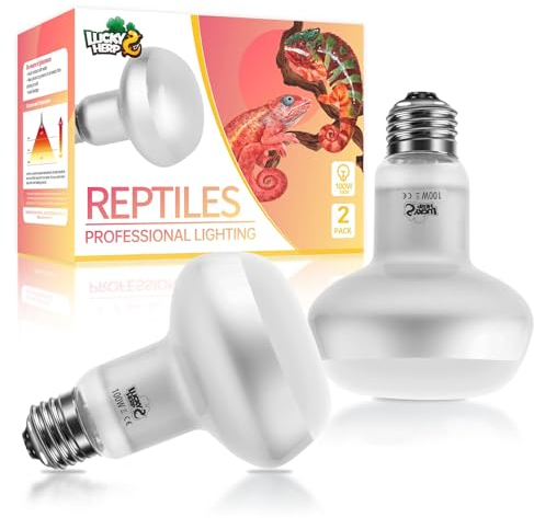LUCKY HERP Reptilien Wärmelampe Terrarium, UVA Lampe Schildkröte 100W 2 Pack, Heizlampe Terrarium Lampe für Schildkröten, Hühner, Hunde, Bartagamen und andere Reptilien und Amphibien