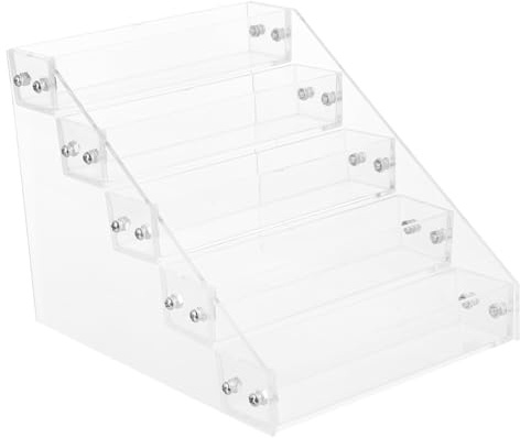 POPETPOP 1pezzi Espositore Per Smalti e Gloss Labbra Acrilico Trasparente Design Multi Manicure e Organizzazione Tavolo Supporto Per Trucco Da Tavolo Stabile e Funzionale