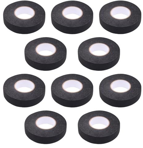 Gewebeband Kabelbaum Isolierband selbstklebend Wickelband elektrisches Klebeband Filzband Panzerklebeband Stoff Viskos Textilklebeband Verbindung Band schwarz 19mm x 20m für KFZ Fahrzeuge Auto Motor