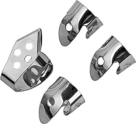 TOYANDONA 20 Stk Plektrum Gitarrenplektren Für Akustikgitarre Daumenschutz Zither Fingerpicks Gitarren-fingerspitzenschutz Auto Auspuff Sound Booster Wählt Metall Rostfreier Stahl Instrument