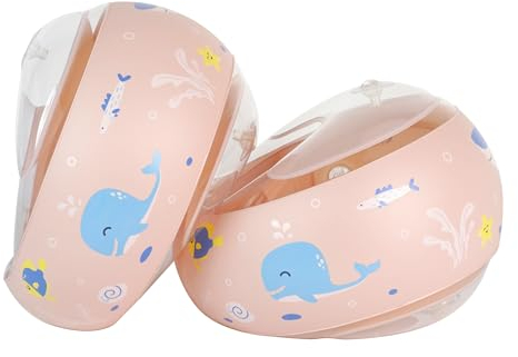 SANOTO Schwimmflügel 3 Jahre, Schwimmflügel 3 Jahr-6 Jahr, Schwimmflügel Rund，Unabhängiges Dreiraum，Safety Valve，Geeignet mit Einem Gewicht von 15-30kg und Einem Armumfang Von 21-23cm-Rosa