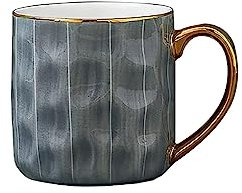 Birra particolari Set di tazze da caffè in ceramica for uomo e donna, con manico for caffè, tè, latte, cacao, cereali come stile for qualsiasi cucina Bicchieri da birra ( Color : Black , Size : B )