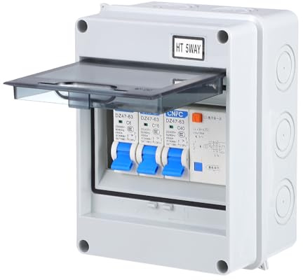 OSALADI Disjoncteur Différentiel 500Ma Miniature Étanche Ip54 À 5 Voies Avec Protection Contre Les Fuites Pour Garage Camping-Car Atelier