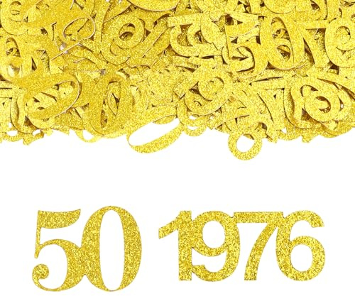 GoldRock Konfetti 50 Geburtstag Deko Groß 3,5-5cm,100 Stk Deko Goldene Hochzeit 50 Tischdeko 1976,Deko 50. Geburtstage Mann Frau,Streudeko 50 Geburtstags,Tischdeko 50. Geburtstage,Geburtstagsdeko 50