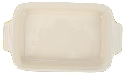 OFFSCH Baking Bowl Ceramic Soup Tray Double Handles for Rice Food Baking Tray Multipurpose Kitchen Use