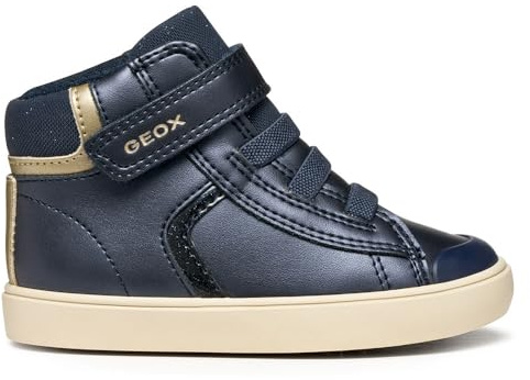 Geox B Gisli Girl, Scarpe da Ginnastica Bimba 0-24, Navy Platinum, 22 EU