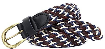 YDEWLY Lässiger Gürtel for Herren, gebundenes Leder, Sportgürtel, geflochtenes Leder, Baumwoll-Canvas-Gürtel, Leder und Wachsseil, gemischt(110)