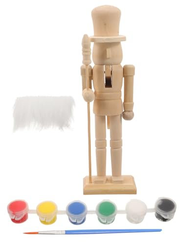 NUOBESTY 2 Set Di Ornamenti in Noce A Forma Di Soldato Schiaccianoci in Legno Per Natale Progetto Artigianale Non Verniciato