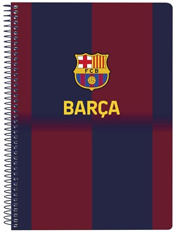 safta F.C. Barcelone 1ère équipe 25/26 Cahier de 80 feuilles, couverture rigide, idéal pour les enfants de différents âges, confortable et polyvalent, qualité et résistance, 15,5 x 22 cm, Bleu/grenat