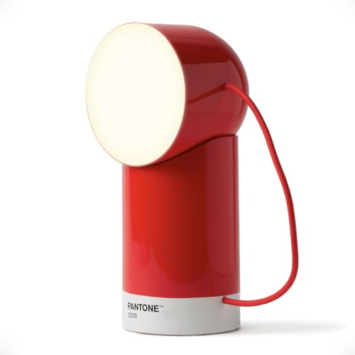 Lexon ORBE Lampada LED da tavolo ricaricabile senza fili con testa rimovibile magnetica rotante, per comodino, scrivania o terrazzo, colore: Rosso