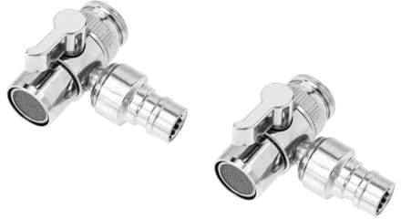 Lurrose 2 Stück Voller Kupferwasserverteiler Schläuche Waschmaschinen-Einlassadapter Universal- Einlassrohranschluss Ansaugadapter Ansaugstutzen alles Bronze Silver