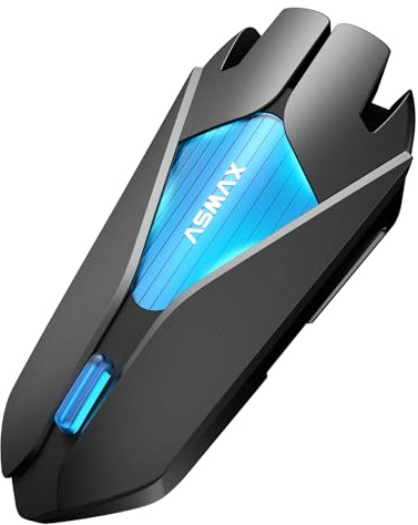 ASMAX Z1 Cuffie Bluetooth per moto, Bluetooth Mesh Intercom per fino a 10 moto, casco con IP67, impermeabile, sistema di comunicazione con accoppiamento universale, confezione doppia