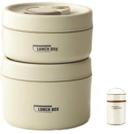 Fiambrera apilable práctica para adultos con aislamiento térmico de acero inoxidable y funda a prueba de fugas, juego portátil para alimentos