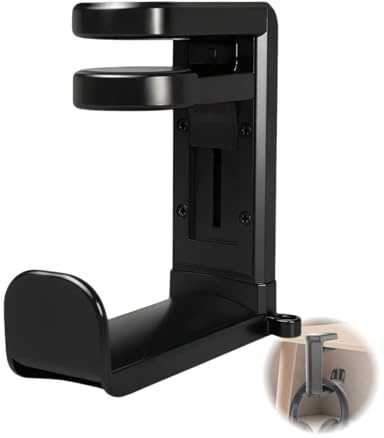 leruiyezs Support Casque Rotatif à 360° avec Clip de Câble Intégré pour Bureau,Noir,Porte Casque Universel pour Casques de Jeu et Audio Compatible avec Sony,Beats,Sennheiser,HyperX et Autres