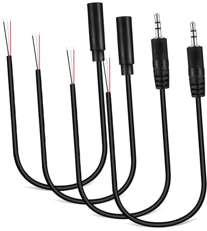 Operitacx 4 pezzi Cavo Prolunga Audio Maschio Femmina Connessione Singola per Microfono e Altoparlanti Compatibile con Telefoni Tablet e Computer