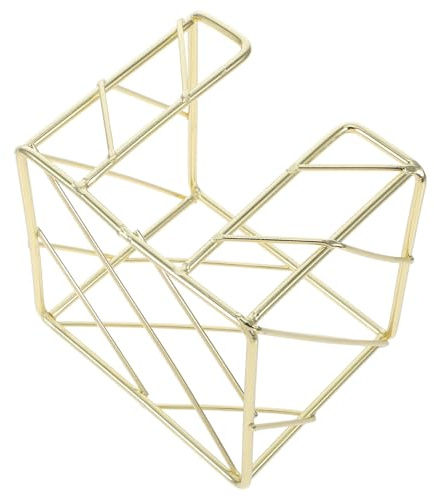 TOGEVAL Goldener Zettelkasten mit Hohlmuster Platzsparend und Elegant aus Eisen Dekorativ für Büro und Homeoffice für Schreibtisch