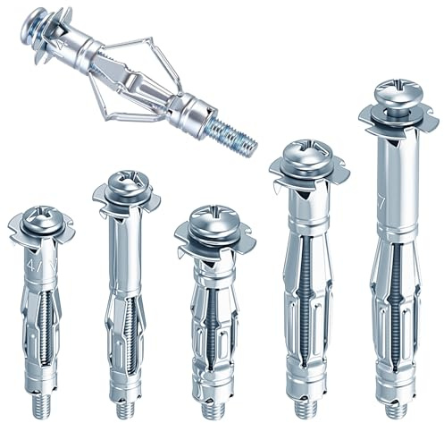 40 Pcs M4 M5 Pasadores Huecos de Metal, Tacos de Metal para Cavidades, Tacos Anclajes Metálicos para Cavidades de Metal, Tornillos de Pétalos, Tacos de Expansión para Placas de Yeso