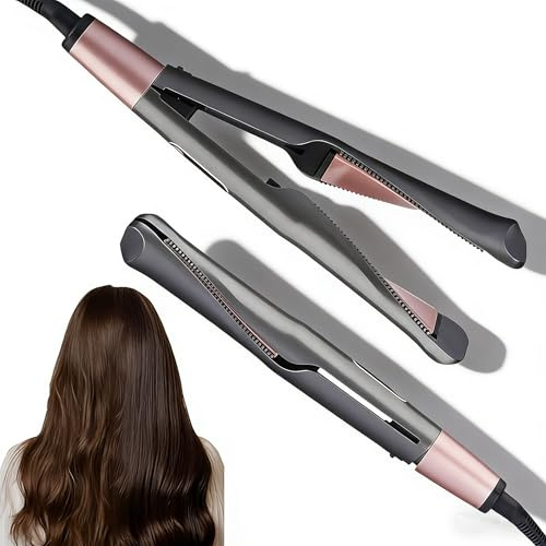 Wavy Chic 2 in 1 Hair Straightener and Curler, Fast Heating Curling Iron, Home & Travel Hair Straightener & Curler, Anti-Scald Design, Hair Styling Appliances for Straighten Curl & Wave Hair