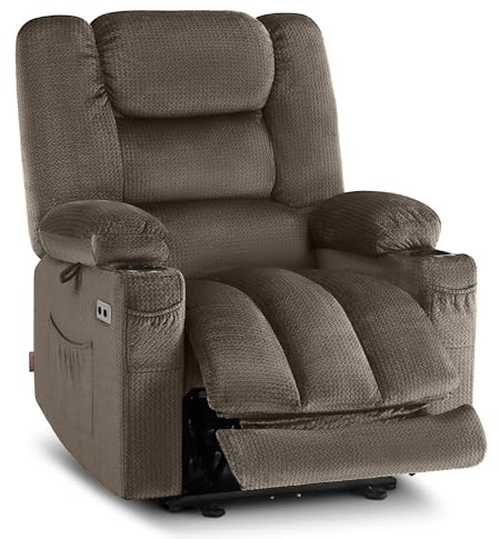 ELEGUE Fernsehsessel Elektrisch Verstellbar, Zero Gravity, Massagesessel | 155 ° Zero Gravity Power Recliner,TV Sessel mit Massage-funktion & Wärme-funktion,USB & TYP-C