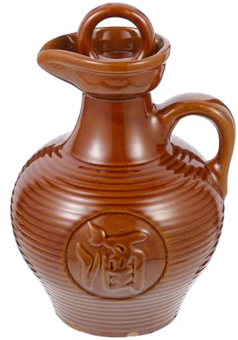 Wine 500ml Kitchen Pot Ceramic Jug Brown for Serving Home | Simple Elegant Style, Sturdy Ceramic Build, Smooth Edges, Safe Handling, Exquisitely Crafted Finish