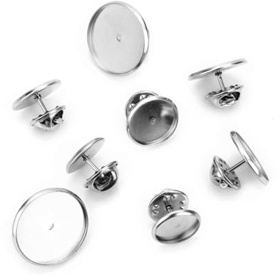 Alipis 20 Pezzi Supporto per Spilla Rotonda in Acciaio Inossidabile, Accessori DIY per Spille Buona Presa e Design Semplice, per Creazioni Fai da Te