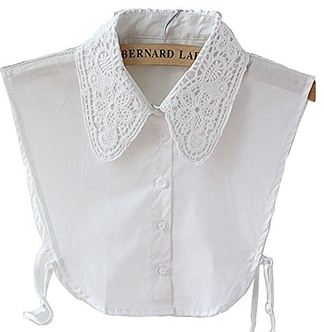 Metyou Damenhemd, falscher Kragen, Spitze, halbes Hemd, abnehmbar, falscher Kunstkragen, Manschette, Baumwolle, Choker-Krawatte