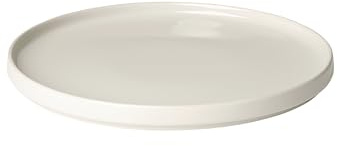 blomus Speiseteller PILAR | Keramik | Farbe Moonbeam | Ø 27 cm | Spülmaschinenfest & mikrowellengeeignet