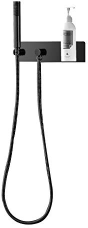 Wandanschlussbogen CZT050-1 schwarz mit Brausehalterung - Inkl. Brauseschlauch & Handbrause