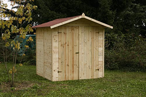 CABEX CO. S.r.l. - Casetta Ricovero Attrezzi da Giardino in Legno, Doghe Spessore 16 mm. Modello [C200/2DP]