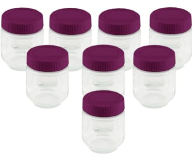 Little Balance 8539 yogurt, Vetro, 190 milliliters, Vaso Trasparente-Coperchio Prugna