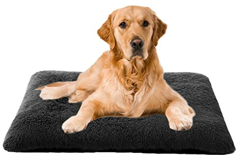 Hundeboxen-Matratze, langes Plüsch-Hundebett, Kissen mit rutschfester Rückseite, Welpenmatte, Kissen, waschbares Katzenbett, Haustier-Hundekäfig-Matratze für mittelgroße große Haustiere, M-120 x 90 x