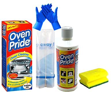 Oven Pride Oven Cleaner (500 ML) -A complete Oven Cleaning Kit for Oven & Oven Racks - Gloves, Degreaser Sponge & Bags Paired With an All Purpose Degreaser-Your Best friend For All Cleaning Needs