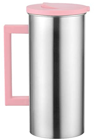 misppro Jarra de acero inoxidable de 1,8 l, botella de jugo de agua, nevera, cocina, viaje, picnic, color rosa