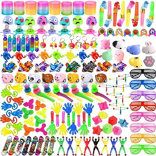 Lubibi Kindergeburtstag Mitgebsel Set,160 Stück Gemischte Partygeschenke Spielzeug, Kindergeburtstag Giveaways, Geschenktütenfüller, Weihnachten Geburtstag Party Geschenke für Jungen und Mädchen