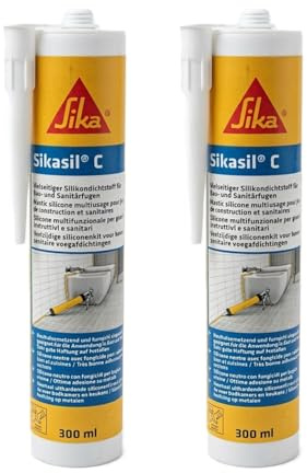 Sikasil C 300ml transparent neutralvernetzender Silicondichtstoff (Packung mit 2)