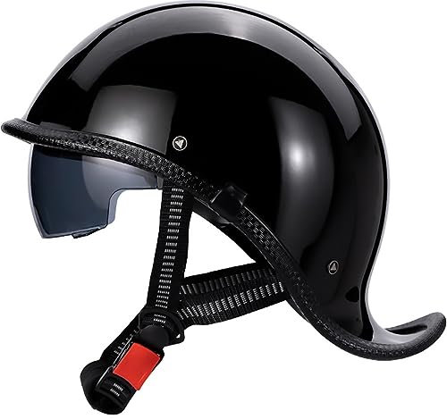 Letetexi Rétro Casque à Face Ouverte Demi-Jet Casque Scooter avec Visière Open Face Classic Casque Moto Jet Vintage ECE Homologué Casque Bol Moto Bols pour Homme et Femme Cruiser Chopper