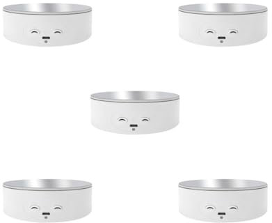 Leisurealeaneag Lot de 5 présentoirs à bijoux électriques avec miroir corvé pour décoration de gâteaux Modèle 3D Blanc