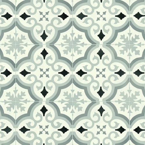 VINYL FLOORING UK Grey White Designer Effect Anti-Slip Vinyl Flooring For LivingRoom, Hallways, Kitchen, 2.0mm Thick Felt Backing Vinyl Sheet, Waterproof Lino Flooring-1m(3'3) X 2m(6'6)-2m²